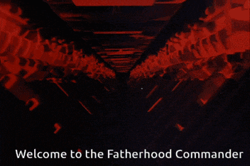 a woman wearing a helmet with the words welcome to the fatherhood commander