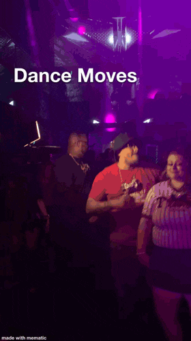 a group of people are dancing in a dark room and the words dance moves are on the bottom
