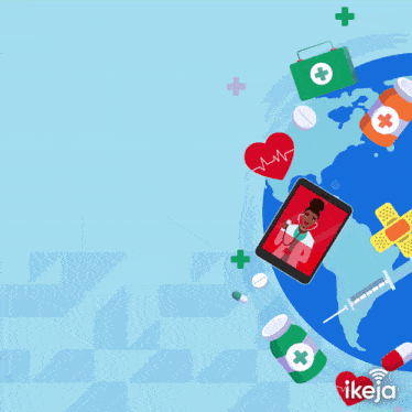 a poster for world health day with a globe and a doctor