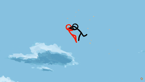 a cartoon of a man falling off a cliff
