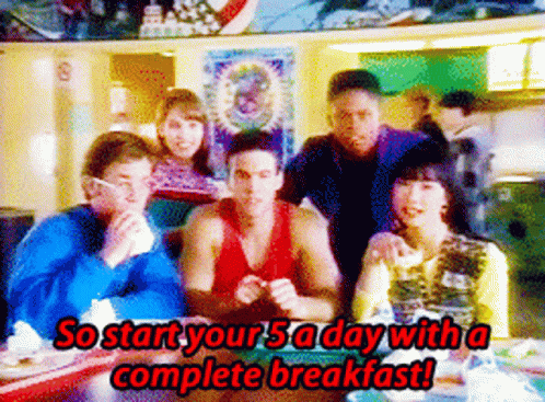 Power Rangers Jason Lee Scott GIF - Power Rangers Jason Lee Scott So Start Your5a Day With A Complete Breakfast GIFs