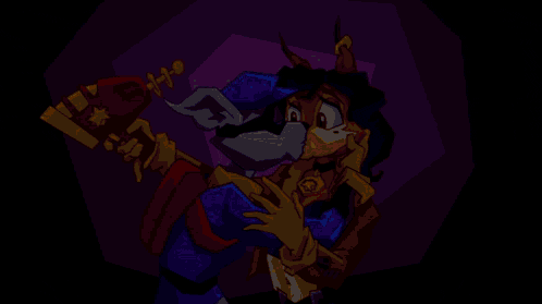 a cartoon of a man holding a woman and a gun