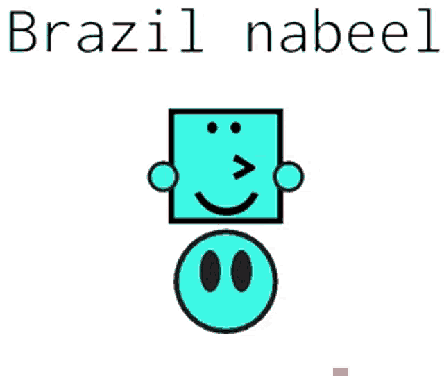 a blue square with a smiley face and the words brazil nabeel