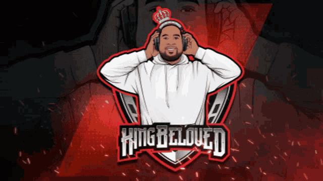 king beloved logo with a man wearing headphones