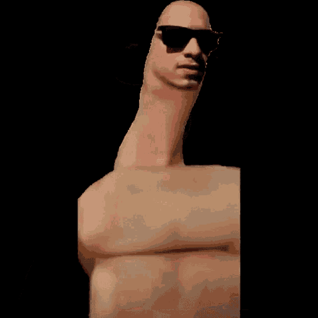 a man with a very long neck wearing sunglasses and the words fodase .