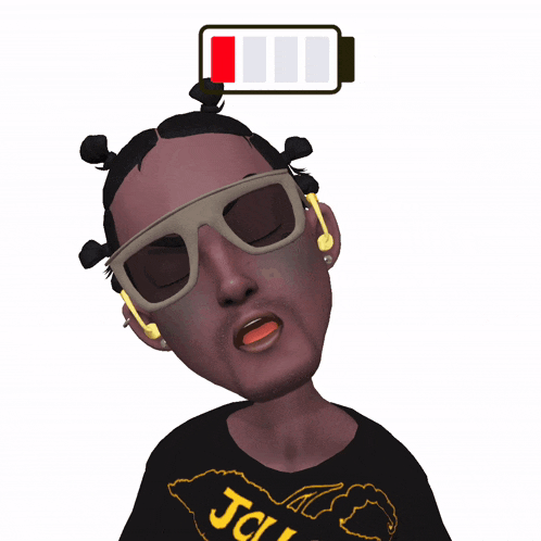 a cartoon of a person wearing a black shirt with the letter t on the front