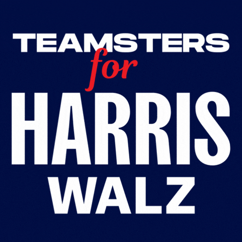 a blue sign that says teams for harris walz