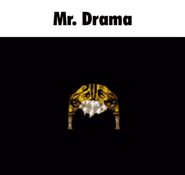 a picture of a dinosaur with the words mr. drama on the bottom