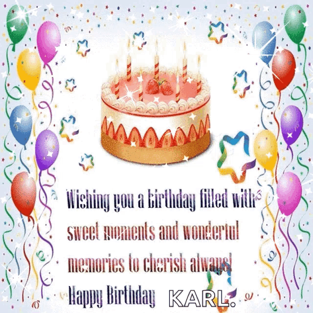 a birthday card wishing you a birthday filled with sweet moments and wonderful memories