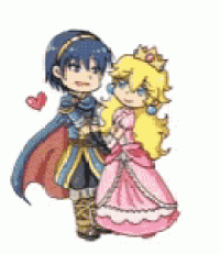 a boy and a girl are standing next to each other . the girl is wearing a pink dress .