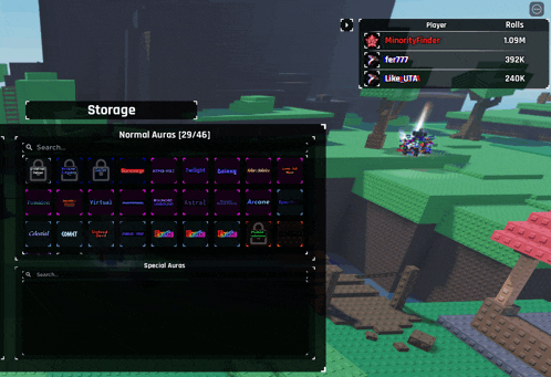 a screenshot of a game that says normal auras 29/46