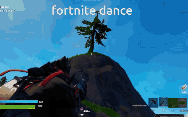 a screenshot of a video game that says ' fortnite dance ' at the top