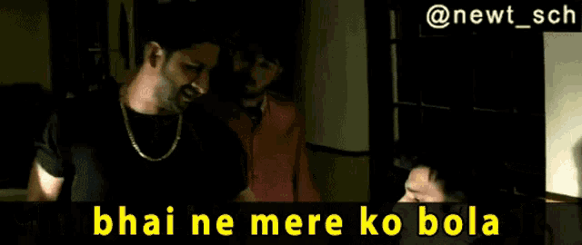a man talking to another man with the words haat beet nahi lagaya hai