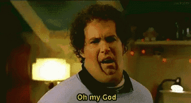 a man with a big mouth is making a funny face and saying `` oh my god '' .