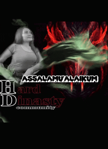 a picture of a woman and a dragon with the words assalamualaikum