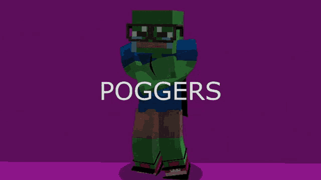 a purple background with the word poggers written on it