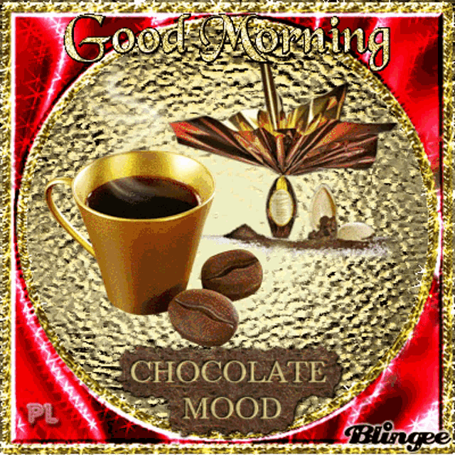 a good morning greeting card with a cup of coffee