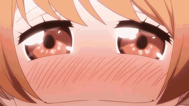 a close up of a girl 's eyes with a few lines on them