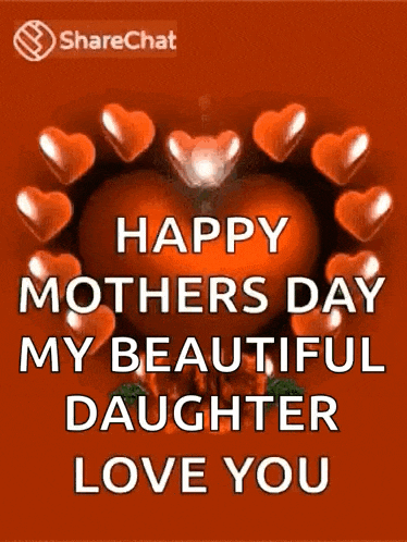 a happy mother 's day greeting card for a beautiful daughter