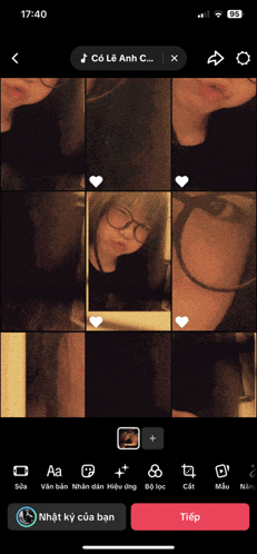 a phone screen shows a picture of a girl with glasses