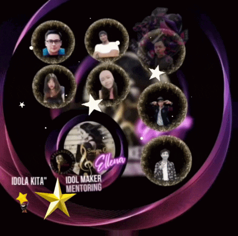 a group of people are surrounded by purple circles with the name elena at the top