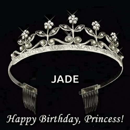 a picture of a tiara with the name jade written on it