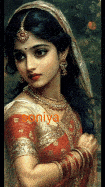 a painting of a woman with the name soniya on the bottom right