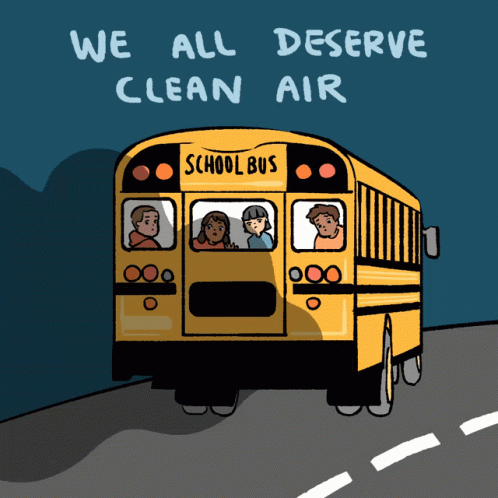 We All Deserve Clean Air School Bus GIF - We All Deserve Clean Air School Bus Kids GIFs