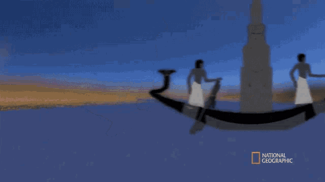 a blurred image of a boat with the words national geographic on the bottom right