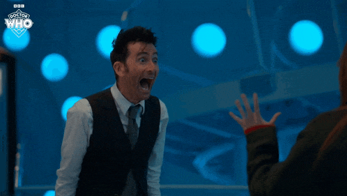 a man with his mouth open and a doctor who logo on the bottom