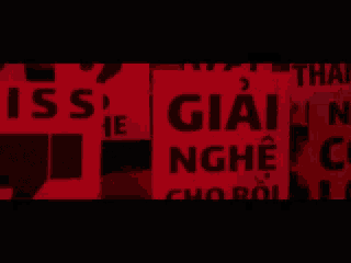 a row of red signs with the word iss in black letters