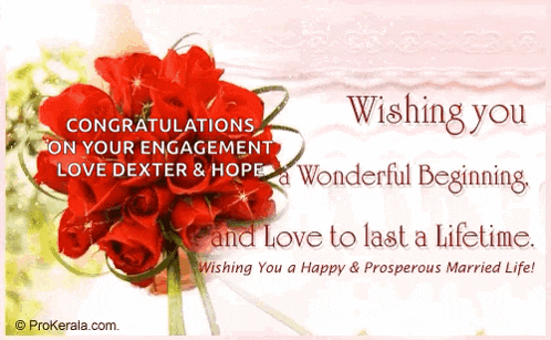 congratulations on your engagement love dexter & hope