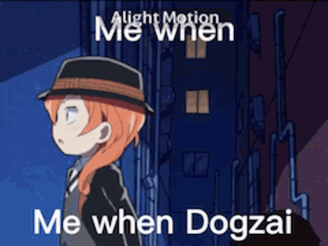a cartoon of a man in a suit and hat with the caption " me when dogzai "