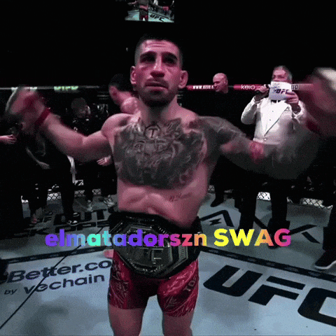 a man in a ufc ring with the words elmatadorszn swag