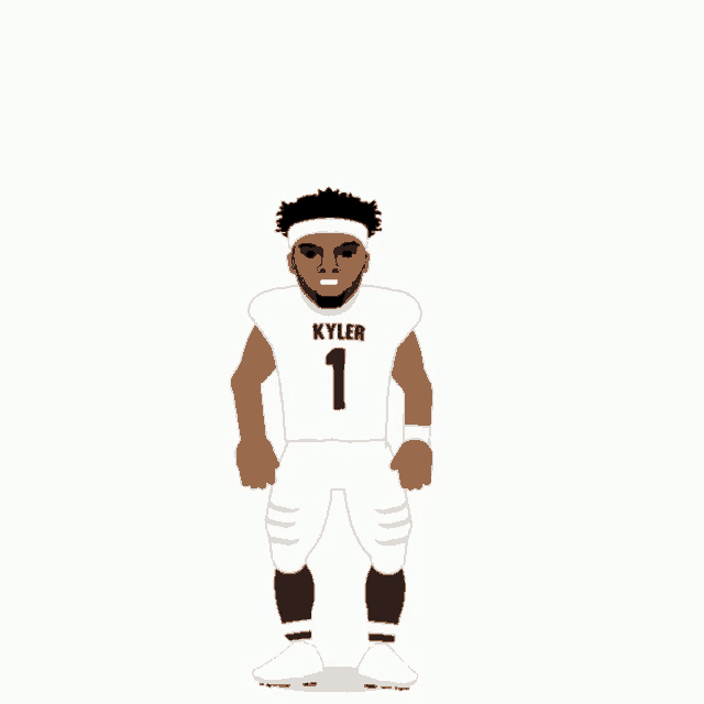 a cartoon of a football player wearing a kyler 1 jersey
