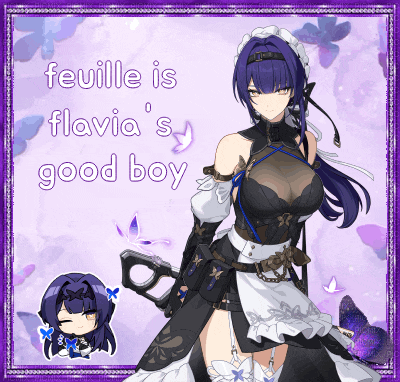 feuille is flavia 's good boy with a picture of a maid