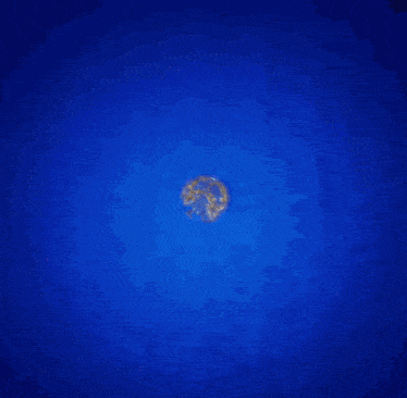 a blue background with a circle in the middle