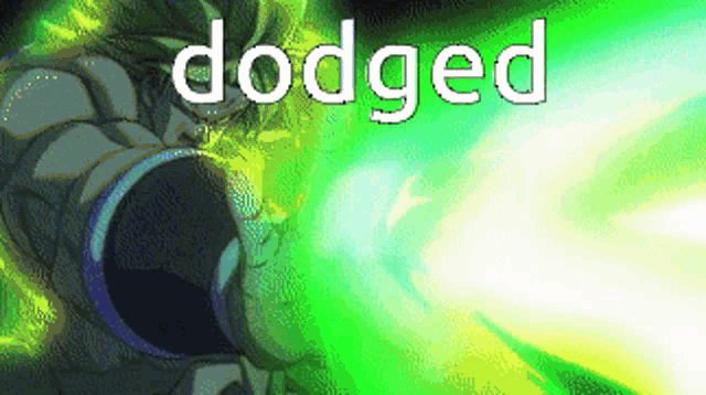 a pixel art of a person with the words dodged written on it