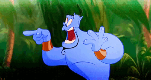 a cartoon character is pointing at something with his finger