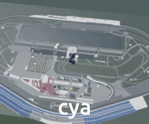an aerial view of a race track with the letters sya on the bottom
