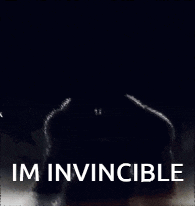 a picture of a wolf with the words i 'm invincible on it
