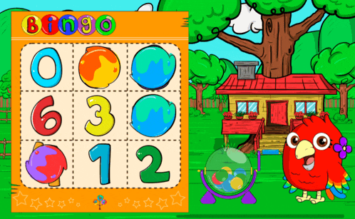 a bingo game is being played on a screen