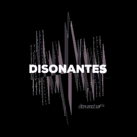 a logo for disonantes.mx with a sound wave on a black background