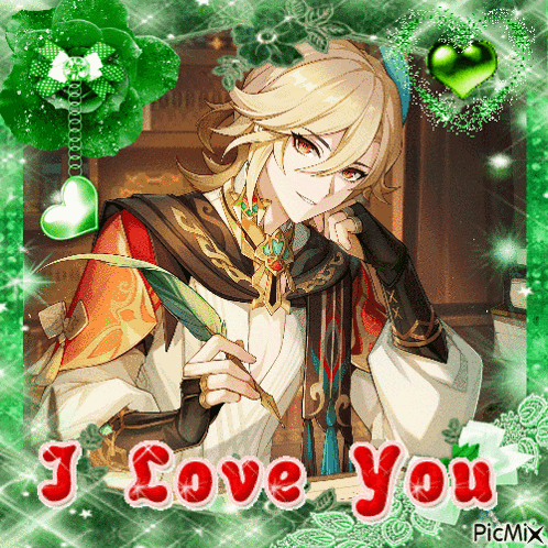 a picture of a man holding a feather and the words i love you on the bottom