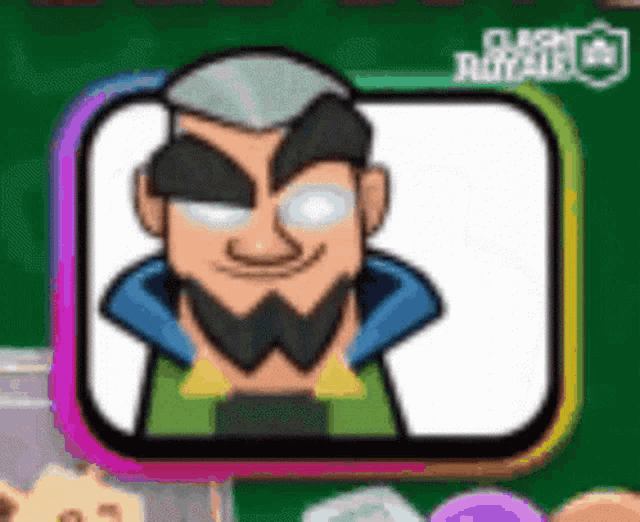 a cartoon of a man with a beard and glasses is in a rainbow frame .