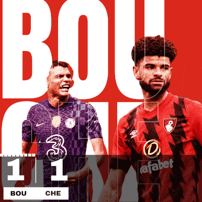 two soccer players are standing next to each other in front of a red background that says bou che
