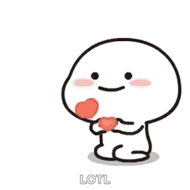 a cartoon character is holding a red heart in his hands and smiling .