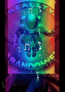 a rainbow colored poster with the words reality bandome on it