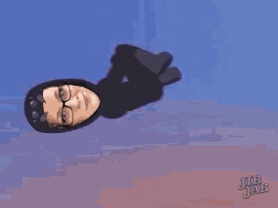 a cartoon of a person floating in the air with jub jab written on the bottom of the image