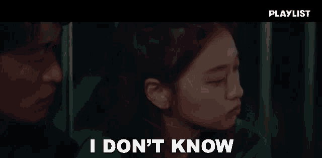 a woman says i don 't know in front of a man